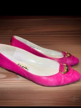 Palizzio Vintage Fuchsia Leather Flats, Womens Size 6.5B